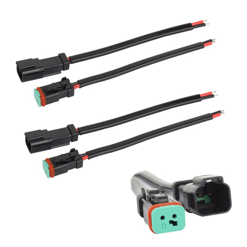 TOMALL Deutsch DT DTP 2 pin Male Female Wiring Harness for Work Light Bar Retrofit Replacement Connectors - Image 1